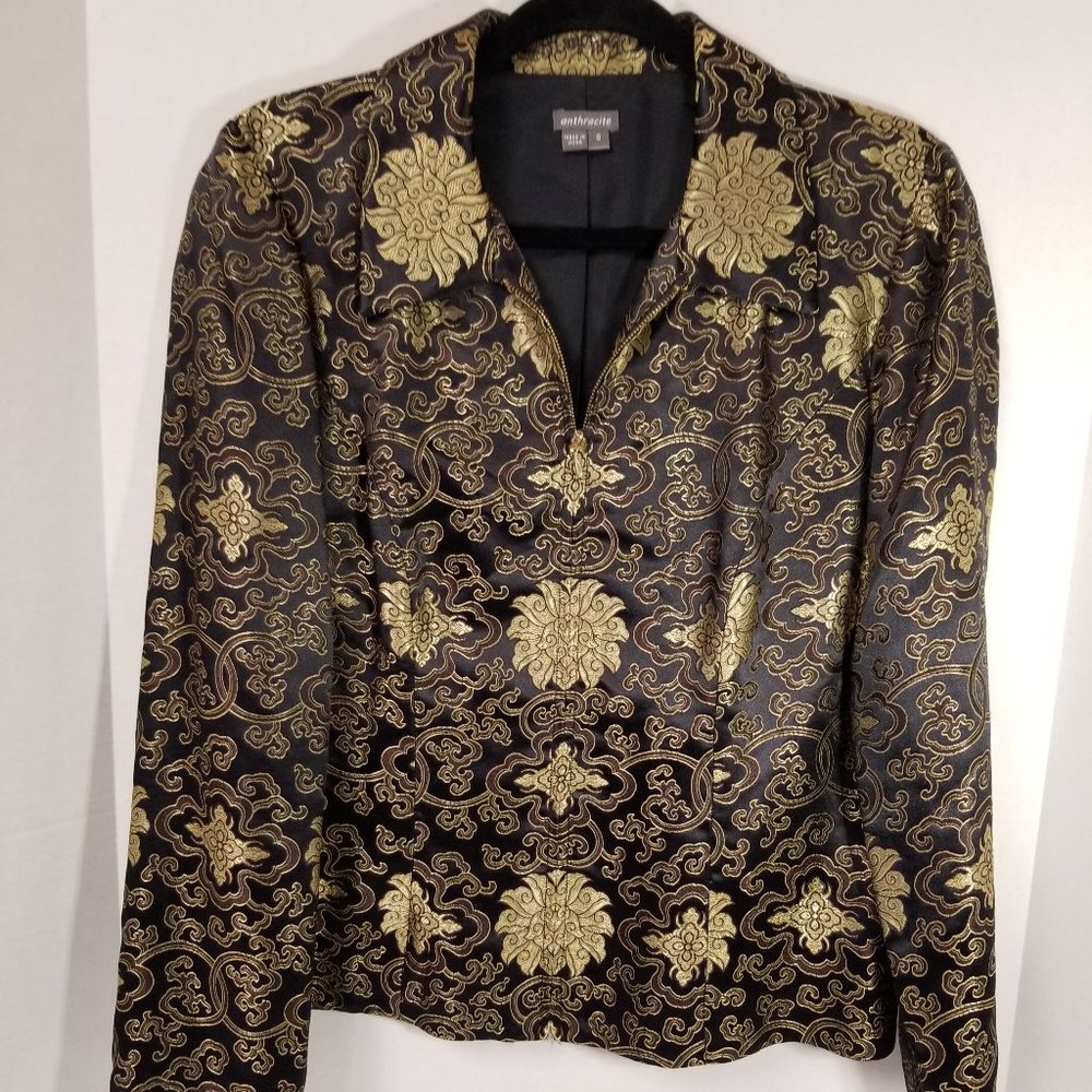 Anthracite gold black full zip jacket size 8